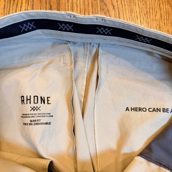 Rhone Commuter Pants Slim Fit Performance Stretch Trousers 31x30 Tan Khaki Golf - Picture 4 of 10